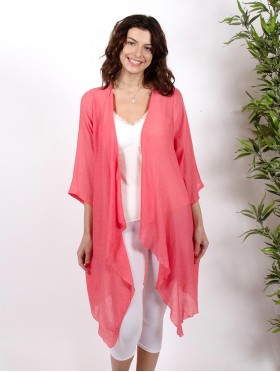 Solid Long-Sleeved Maxi Cardigan